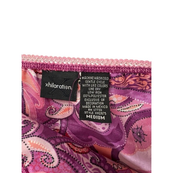 Vintage Y2K  Xhilaration Paisley Satin Midi Skirt Beaded Trim Whimsigoth Medium - Picture 10 of 12